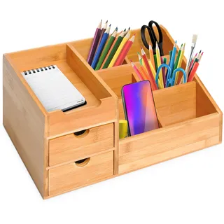 Homcom Schreibtischorganizer Aufbewahrungsbox Holz Natur 1 St.