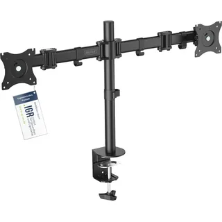 Digitus Monitor Halterung für 2 Monitore Tischklemme Schwarz