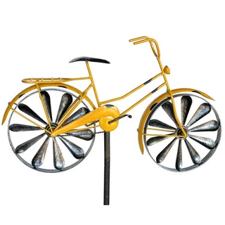 DanDiBo Ambiente Gartenstecker Metall Fahrrad XL 160 cm Gelb