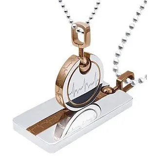 FIRETTI Multipack Schmuck Geschenk Halsketten LIEBE 2 Ketten mit Anhänger Roségold/Edelstahl