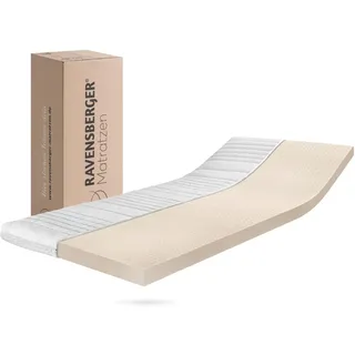 RAVENSBERGER Latex Topper Natura LUX - Härtegrad H2/H3, mittel - 50-110 kg - 80 x 200 cm, Höhe 9 cm - Matratzenauflage aus Natur-Latex mit Baumwoll-Bezug, allergikerfreundlich