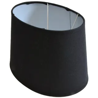Lampenschirm oval H 17 x B 19 x L 26 Stoff für Steh - Tischlampen (schwarz glatt)