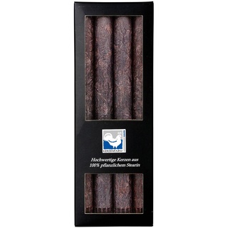 Kerzenfarm Hahn Stearin-Stabkerzen, 22/250 mm, Anthrazit, KERZENFARM HAHN, Brenndauer ca. 10h, 4 Stück pro Verpackung