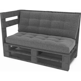 Lermowood Palettenmöbel Mpe Eckbank 100 x 60 cm Grau | Europaletten Indoor und Outdoor Lounge Gartenmöbel Holz Gartenmöbel Set Lounge Möbel Ter... - Grau