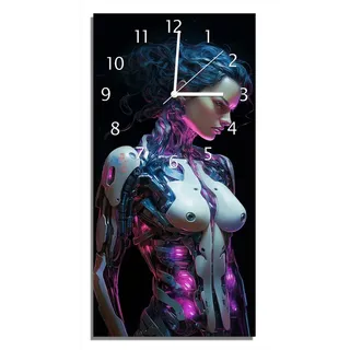 Wallario Wanduhr Mechanische Kriegerin (Uhr aus Acryl)