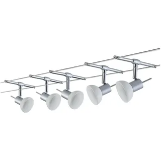 Paulmann Seilsystem Sheela Basisset GU5,3 max. 5x10W dimmbar 230/12V Chrom matt/Opal 94136 - Silber