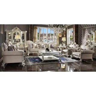Xlmoebel Polstergarnitur Textilsofa 3+2 Sitzer Set Designersofa Couch Garnitur, (2-tlg), Made in Europa weiß