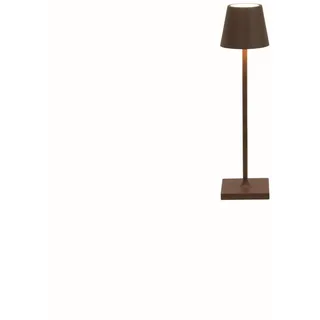 Zafferano, Poldina Micro Lampe, Kabellose, Wiederaufladbare Tischlampe mit Touch Control, Geeignet für Wohnzimmer und Außenbereich, Dimmer, 2200-3000 K, Höhe 27,5 cm, Farbe Corten