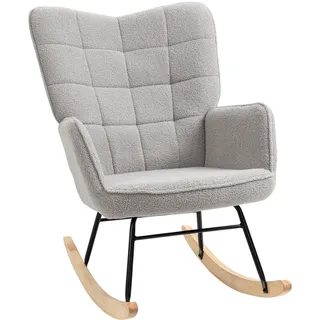 Homcom Schaukelstuhl mit Relax-Funktion Polyester 98 x 101 x 69 cm Hellgrau