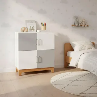 Kinderkommode Danny Weiß/Grau MDF