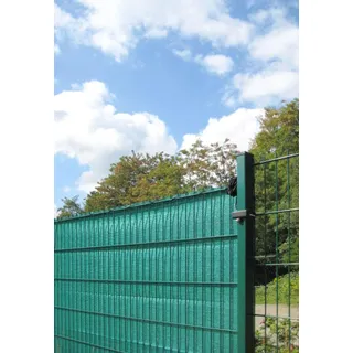 Sichtschutz/Windschutz in grün oder anthrazit - 500 cm Länge - Verschiedene Höhen - passend für Stabmattenzaun - aus äußerst robusten HDPE Kunststoffgewebe (Sichtschutz L 500 cm H 80 cm Grün)