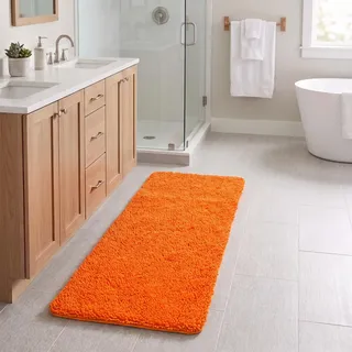 Lavish Home Badematte aus Memory-Schaum, 61 x 147 cm, Orange
