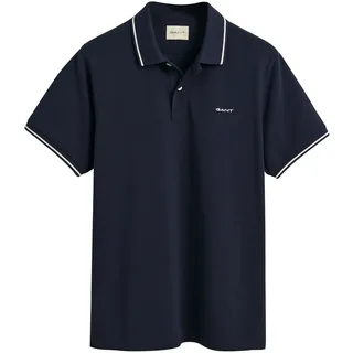 GANT Tipped Piqué Kurzarm-poloshirt Evening Blue M