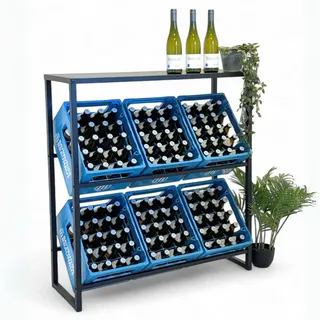 DanDiBo Ambiente Getränkekistenregal 100 x 32 x 108 cm Schwarz