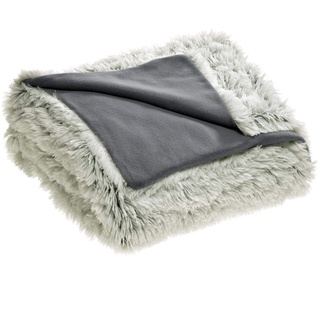 CelinaTex Shetland Bettwäsche 135 x 200 cm 2-teilig Creme grau Polar-Fleece Bettbezug Flokati Optik Bett Garnitur