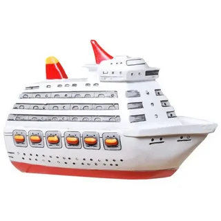 Udo Schmidt Bremen...das Original Spardose KREUZFAHRTSCHIFF - ideal als Urlaubskasse/für Geldgeschenke rot|weiß