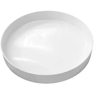 Spetebo Kerzentablett rund weiß Hochglanz - 25 cm - Dekotablett glänzend mit Rand - Kellnertablett Dekoteller Kerzenteller Mehrweg Tablett für Dekorationen Geschenke Weihnachten