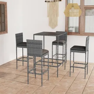 vidaXL Gartenbar-Set 5-tlg. Grau