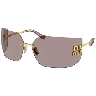 Miu Miu MU 54YS Damen-Sonnenbrille Randlos Geometrisch Metall-Gestell, gold