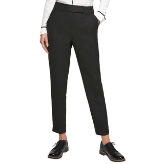7/8-Hose S.OLIVER BLACK LABEL Gr. 44, N-Gr, grau (grey, black) Damen Hosen Röhrenhosen mit asymmetrischem Hakenverschluss