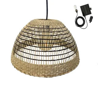 Lumisky CESARE Solar-Pendelleuchte, 38 cm Durchmesser, 5 m Länge Seegras Beige