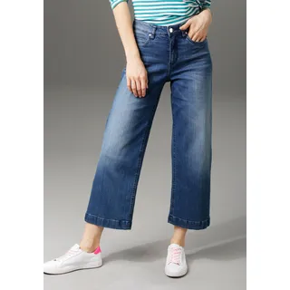 7/8-Jeans ANISTON CASUAL Gr. 50, N-Gr, blau (blue) Damen Jeans Ankle 7/8 in Used-Waschung