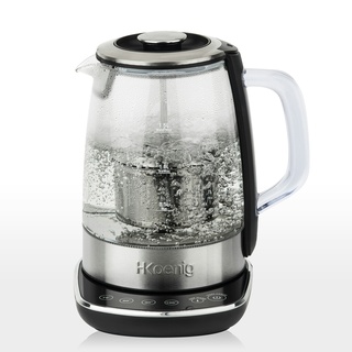 H.Koenig Instant T Teekanne / Elektrischer Glas-Wasserkocher TI600 / mit Edelstahl-Teefilter