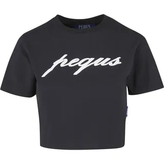 pequs Muskelshirt "PEQUS PEQUS Logo Top", Damen, Gr. L, schwarz, 95% Baumwolle, 5% Elasthan, bedruckt, slim fit, Rundhals, Shirts