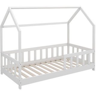 Livinity® Kinderbett Hausbett MICHELLE Weiß weiß 86 cm x 166 cm