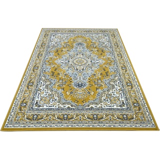 Teppich HOME AFFAIRE "Oriental" Teppiche Gr. B/L: 240 cm x 330 cm, 7 mm, 1 St., gelb Orientalische Muster Orient-Optik, mit Bordüre, Teppich, Kurzflor, Weich, Pflegeleicht