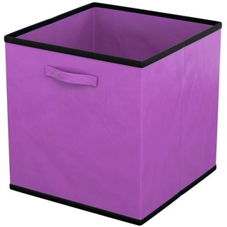 Intirilife 6x faltbare Aufbewahrungs-Stoffbox in Lila - 26.7 x 26.7 x 28 cm - Multifunktionale Sammelbox zum Kombinieren mit Schränken oder Regalen