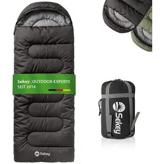 Sekey Schlafsack 220 x 80 cm - 1,35 kg 3-Jahreszeiten-Deckenschlafsack, 2-in-1 als Decke nutzbar, 10 °C bis 20 °C - Separate Fußbelüftung, Anti-Klemm-Reißverschluss - für Camping & Outdoor