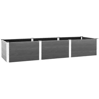 Hommdiy Garten Hochbeet Pflanzkübel Blumenkasten Pflanzkasten WPC Grau 300 x 100 x 54 cm