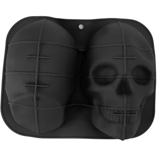 Flexible Silikon-skelettkopf-form Für Kuchen, Kekse, Schokolade – Halloween Schwarz
