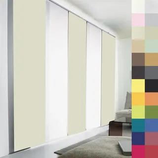 Sun World Schiebegardinen nach Maß, hochqualitative Wertarbeit, alle Größen verfügbar, Maßanfertigung, Schiebevorhang, Raumteiler, Flächenvorhang, Blickdicht (245cm Höhe x 60cm Breite/Beige)