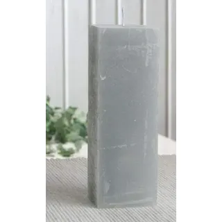 Rustik-Stumpenkerze, viereckig, 15 x 5 x 5 cm Ø, grau