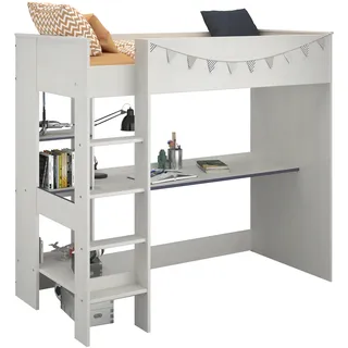 Parisot Hochbett mit Schreibtisch Smoozy 3a + 3b - Kanten Blau oder Pink