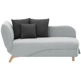 vente-unique Recamiere Polyester 1-Sitzer Silber