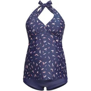 Herzmutter Umstandstankini Umstandsbadeanzug Schwangerschaft 7100 2.0 | Bademode Schwangere Überbauch-Hose Neckholder-Tankini - XXL