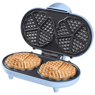 Bestron Doppel-Waffeleisen Blau
