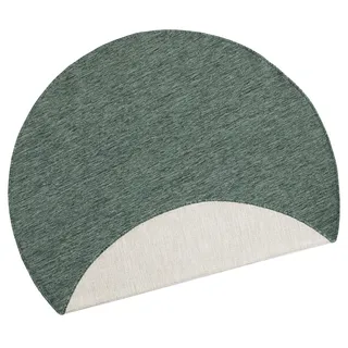 HANSE HOME NORTHRUGS In- und Outdoor Teppich Miami Rund ⌀140cm - Wendeteppich Wetterfest Modernes Unifarben Design Läufer für Balkon Terrasse Garten Wintergarten Wohnzimmerteppich Wasserfest in Grün Creme