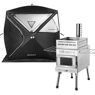 WILLOWYBE Portables Outdoor-Sauna-Set mit Saunazelt und Holzofen – Für Trockensauna und Kochen mit Familie und Freunden