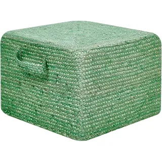 Beliani Pouf Dhadar Stoff 45 x 30 x 45 cm Grün