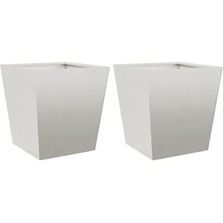 vidaXL Pflanzkübel 2 STK., Blumenkübel mit Boden, Pflanzkasten Pflanztopf für Garten Balkon Terrasse, Blumentopf Pflanzgefäß Blumenkasten, Edelstahl