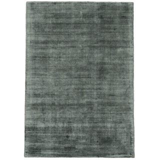 carpetfine Viskoseteppich AVA Dunkelgrün 60x110 cm | Moderner Teppich für Wohn- und Schlafzimmer