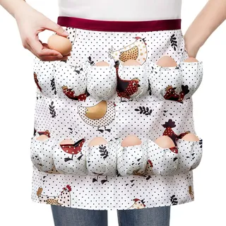 Syhood Eierschürze Männer & Frauen Eiersammelschürze Hühner Ente & Gans Zuhause Bauernhof Bauernhaus (8 Taschen)