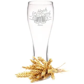 GRAVURZEILE Leonardo Weizenglas mit Gravur - Ein Hoch auf - Personalisiert mit Namen - Geschenke für Papa zum Vatertag - Geschenk für Bierkenner - Geschenkidee für Ihn Männer - 500 ml