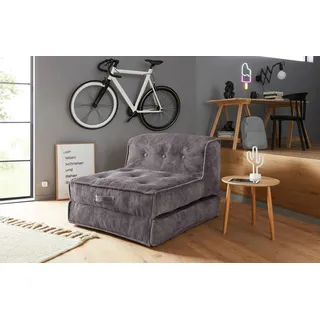 Home Affaire Sessel Pia Cord 83 x 77 x 83 cm grau mit Kopfteil