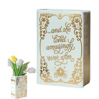 Wusideday Keramik Buchvase | Keramik Buch Vasen | Vintage Buchförmige Vase | Buchvase Für Blumen | Vielseitige Blumenvase In Leuchtenden Farben Für Esszimmer, Wohnzimmer