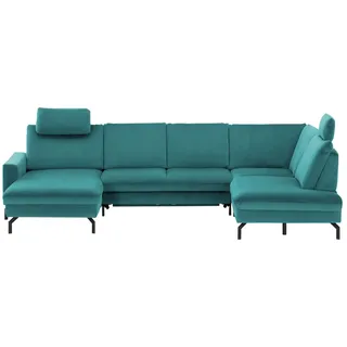 meinSofa Wohnlandschaft  Grace ¦ türkis/petrol ¦ Maße (cm): B: 332 H: 89 T: 220.0